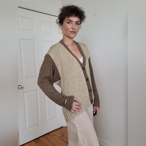 Michael Kors Two-Tone Cardigan Sweater - Picture 4 of 8